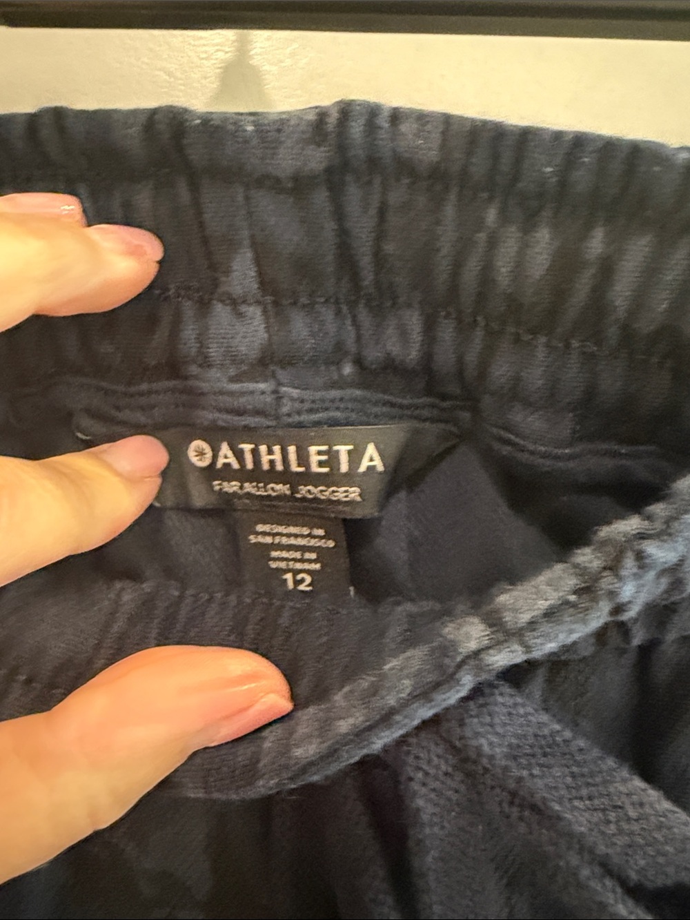 Athleta Navy Camouflage-Print Jogger Pants - Picture 6 of 7